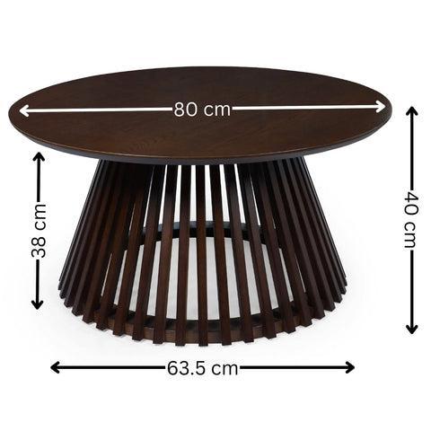 Ollie Round Coffee Table - Light Brown - OLL001