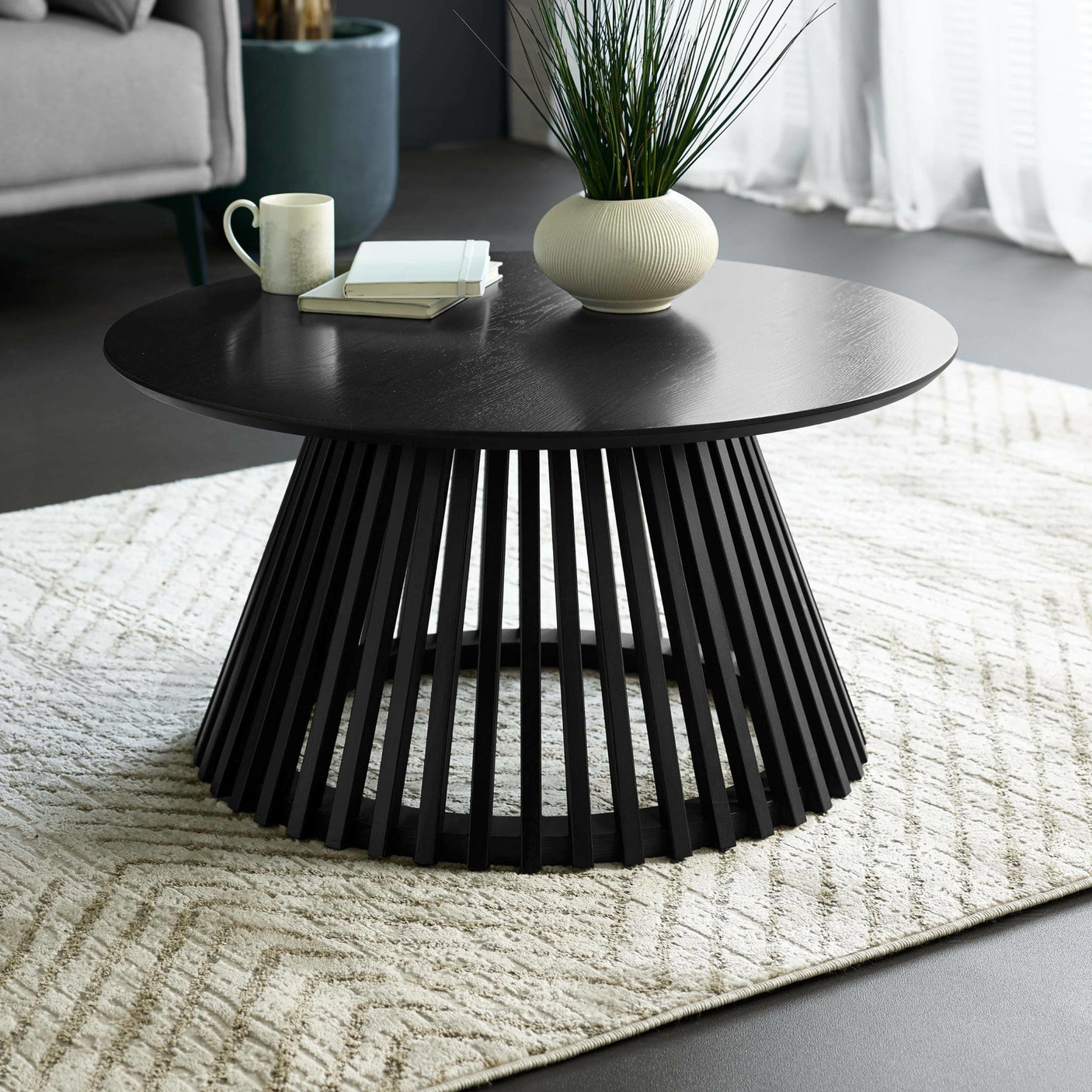 Ollie Round Coffee Table - Light Brown - OLL001