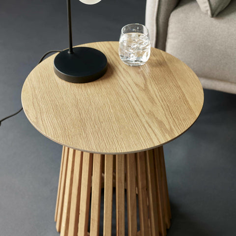 Ollie Round Lamp Table - Black - OLL006