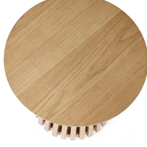 Ollie Round Lamp Table - Light Brown - OLL004