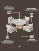Image of OLMA 4-Seater Dining Table & Armchairs