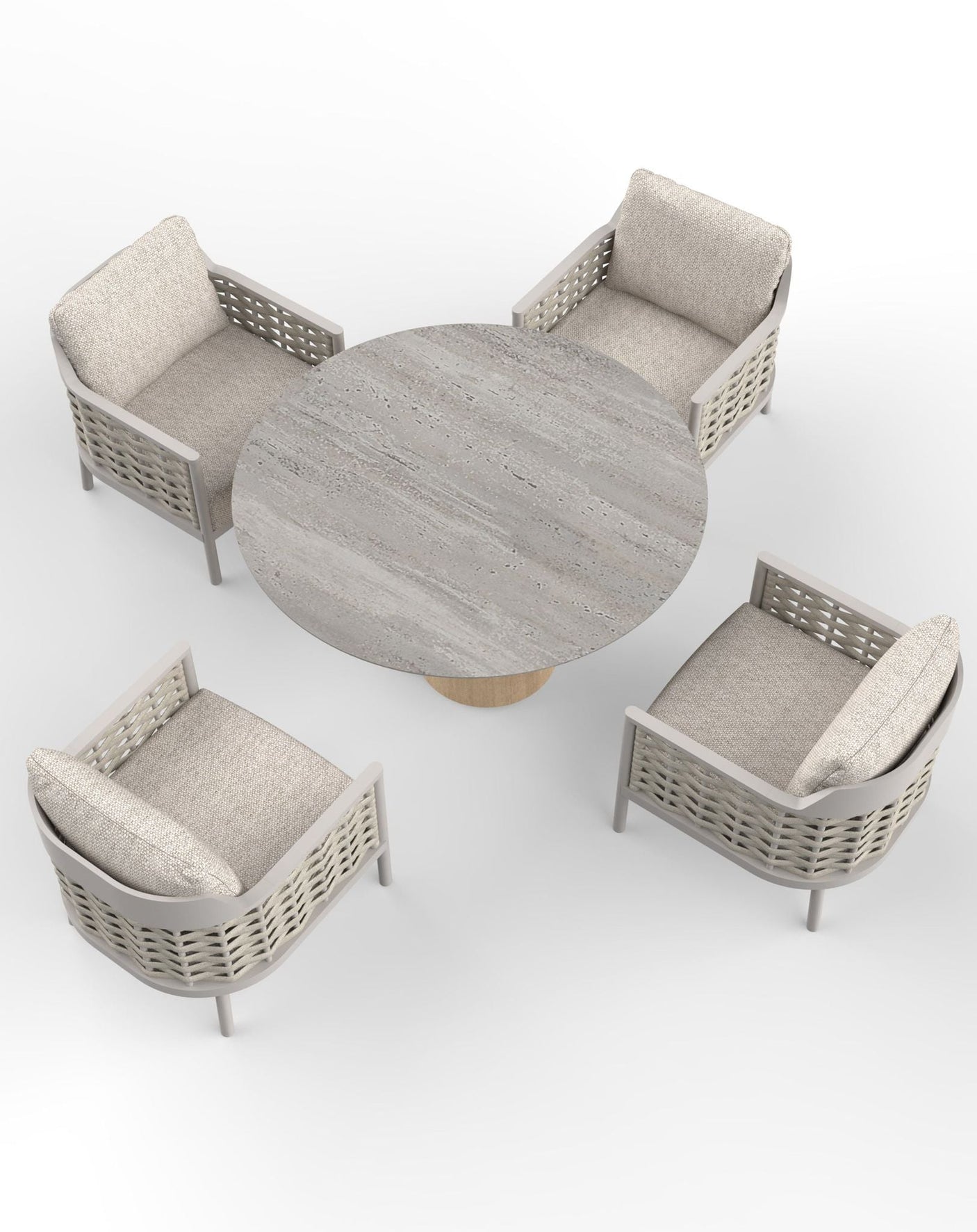 Image of OLMA 4-Seater Dining Table & Armchairs