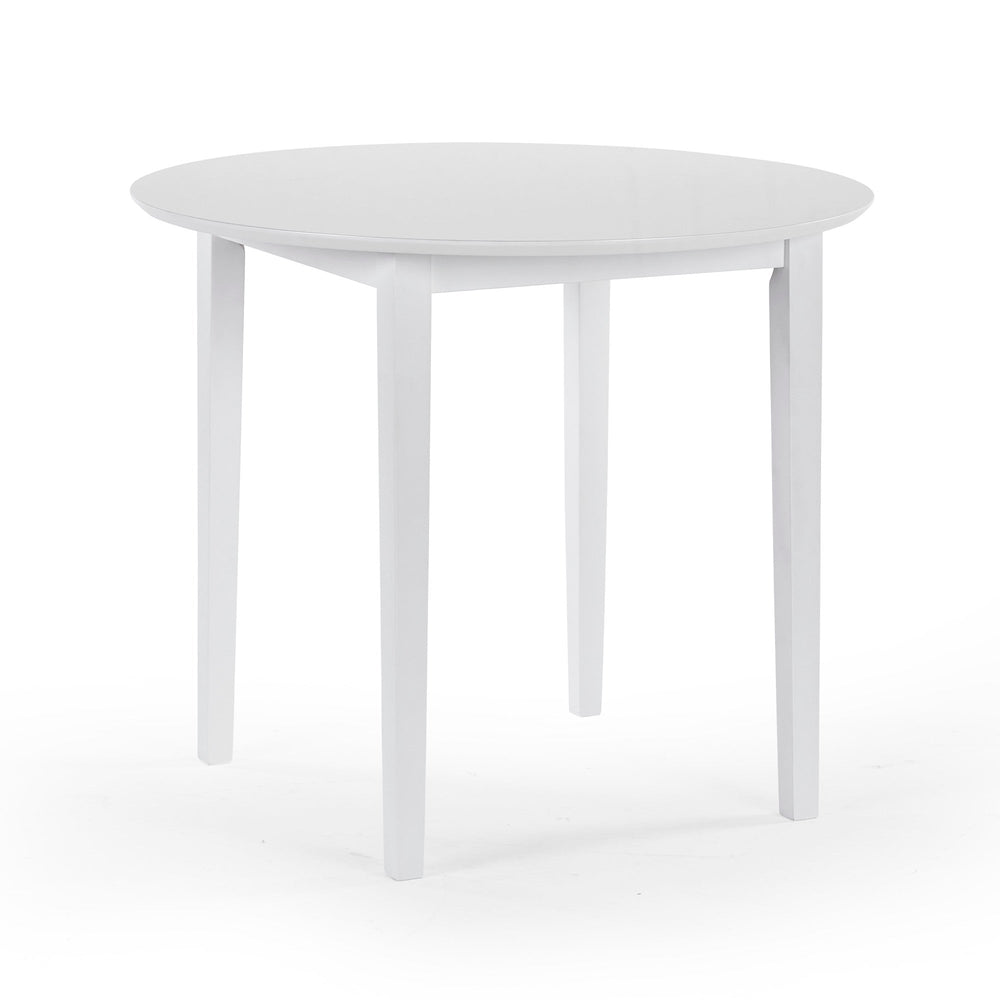 Orwell White Round Table with 4 Chairs Dining Set - White - ORW001