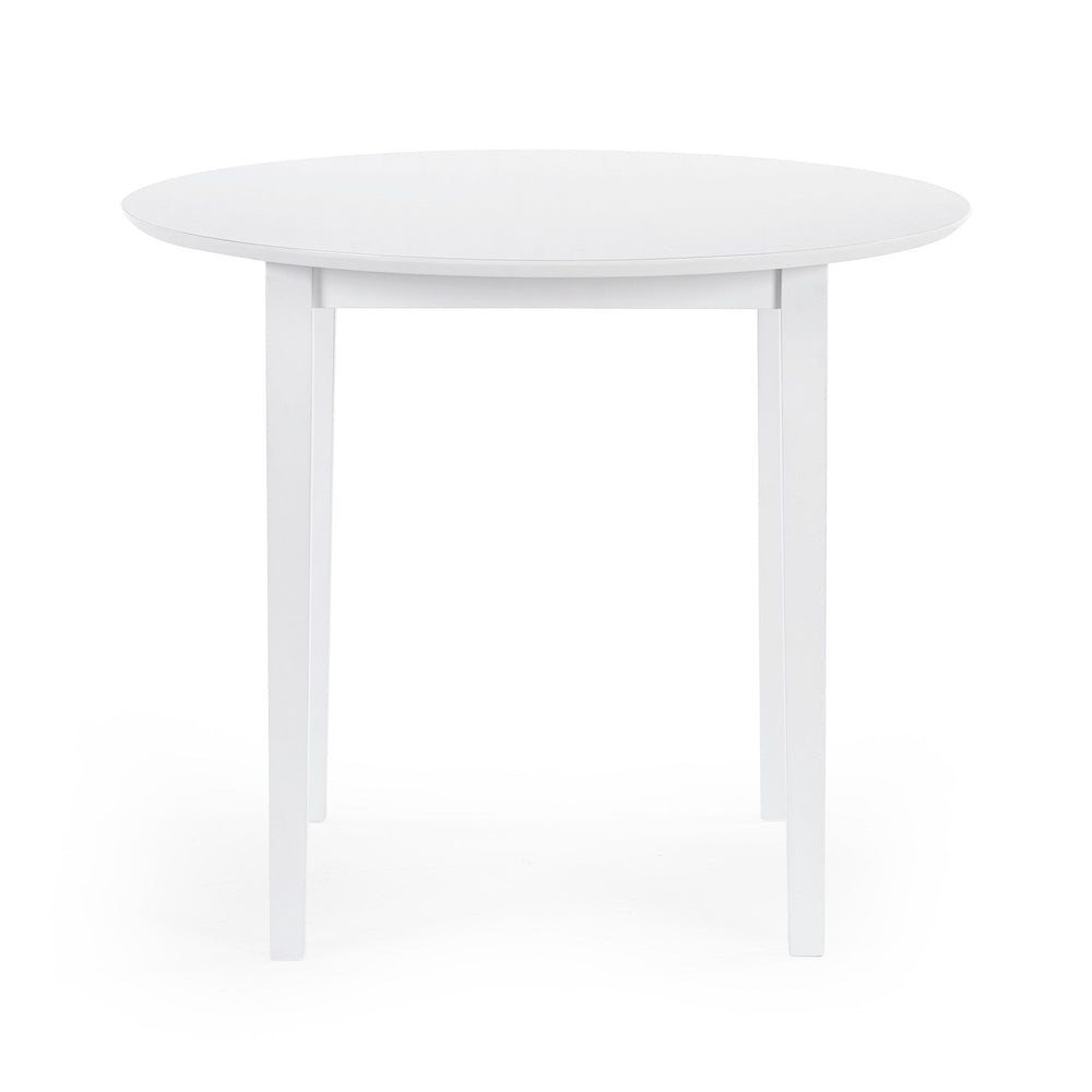 Orwell White Round Table with 4 Chairs Dining Set - White - ORW001