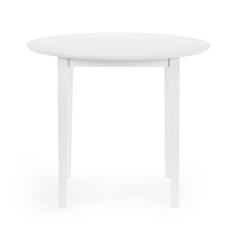 Orwell White Round Table with 4 Chairs Dining Set - White - ORW001