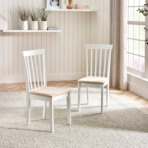 Orwell White Round Table with 4 Chairs Dining Set - White - ORW001