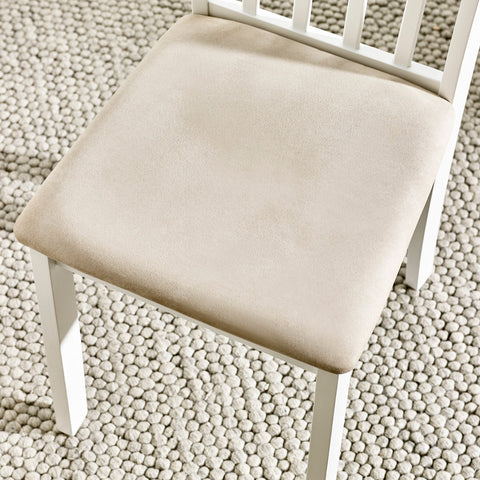 Orwell White Round Table with 4 Chairs Dining Set - White - ORW001