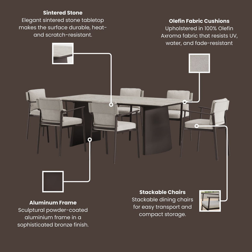 Image of ORYN 6-Seater Dining Table and Chairs