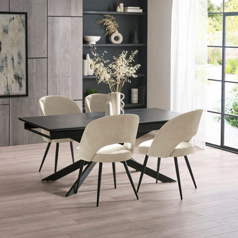 Osaka Extending Dining Table - Black - OSA001