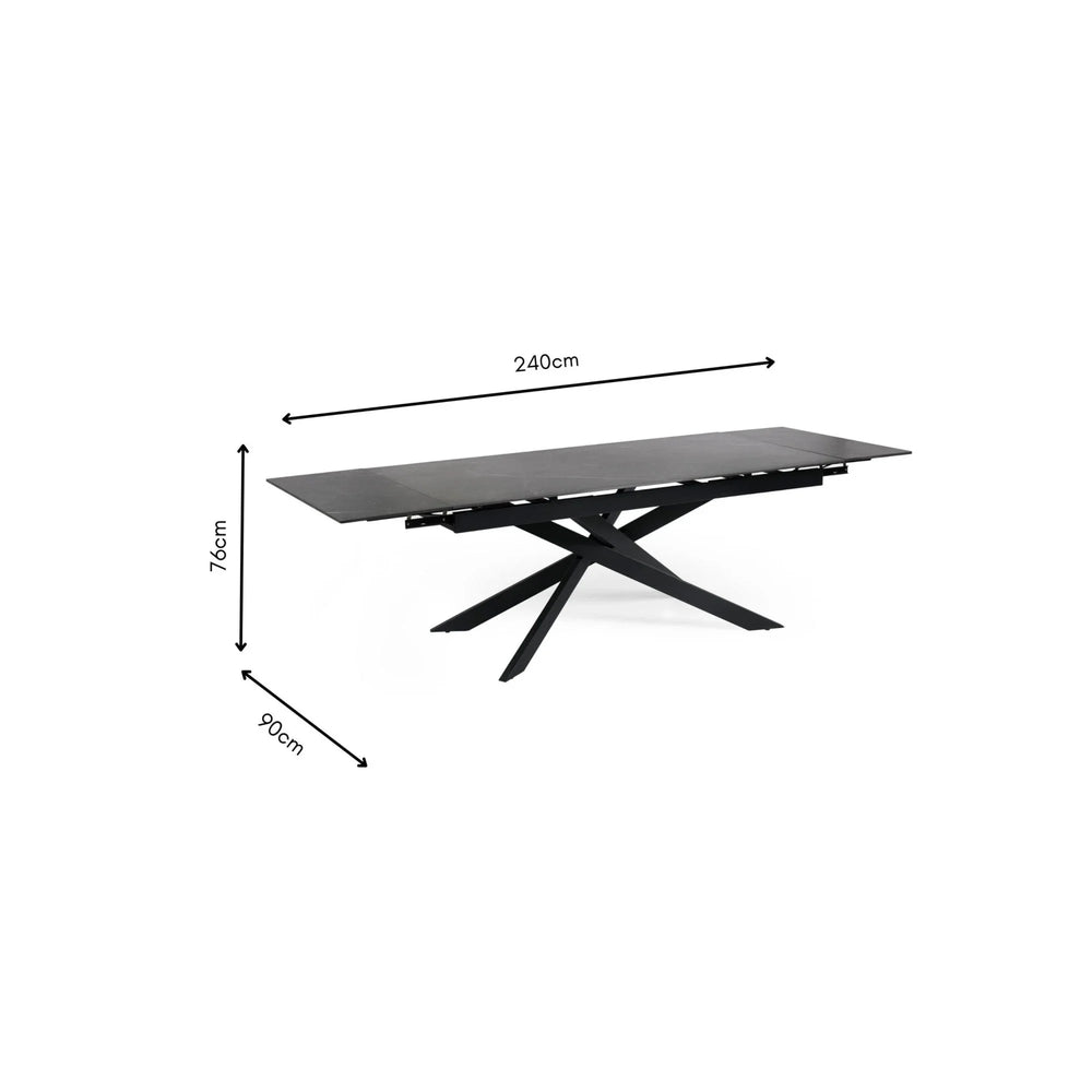 Osaka Extending Dining Table - Black - OSA001