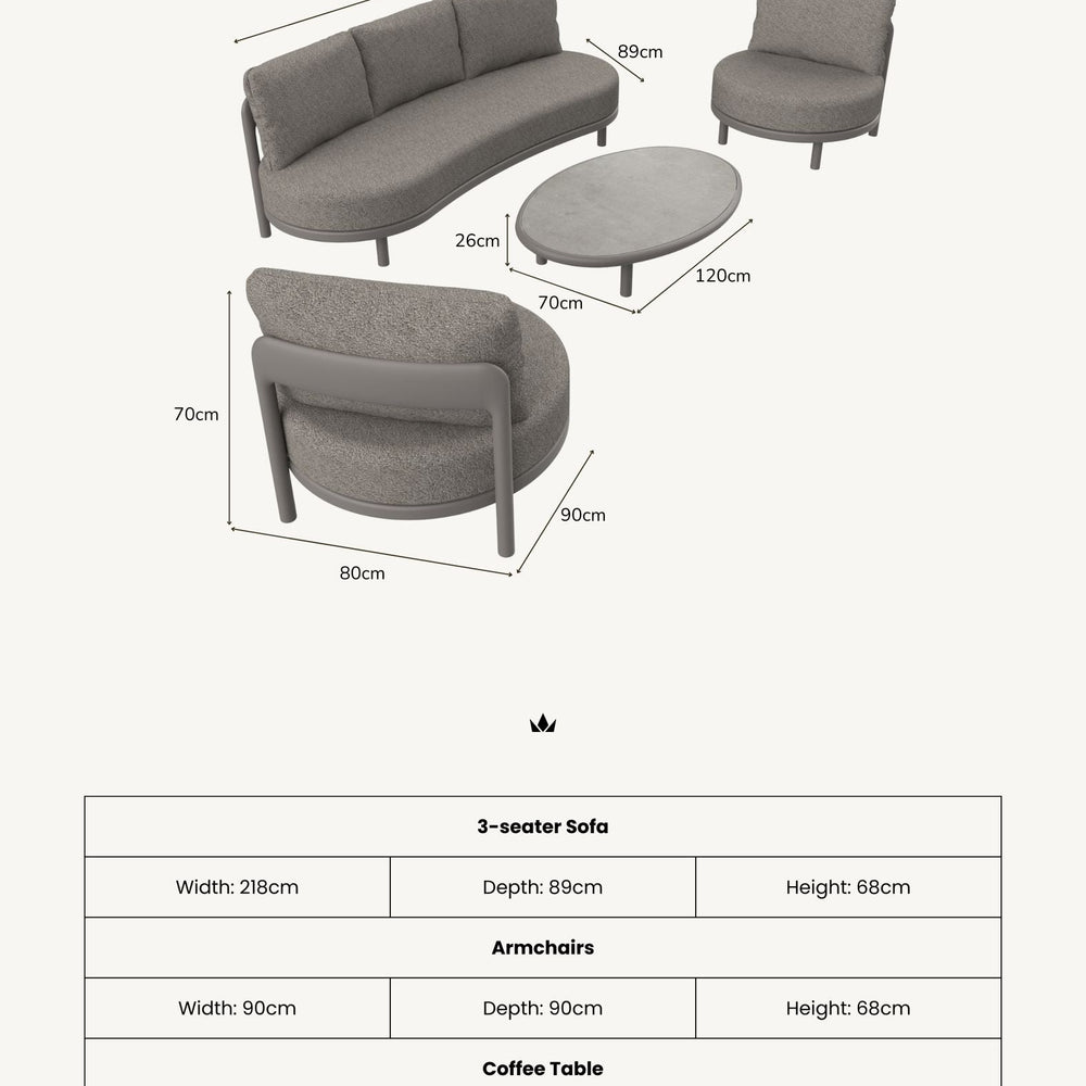 Image of OSLO 5 Seater Lounging Set with Coffee Table