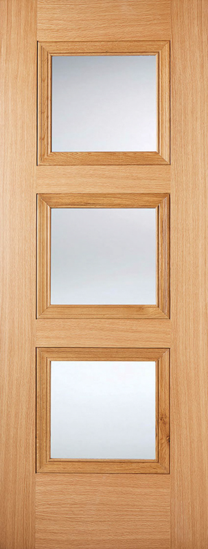 Oak Amsterdam Glazed 3L - Pre-finished Oak - 1981 x 686 (27") x 35mm