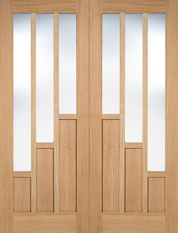 Oak Coventry Glazed 3L Pairs - Unfinished Oak - 1981 x 915 (36") x 40mm