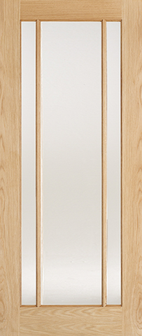Oak Lincoln Glazed 3L Clear Glass - Unfinished Oak - 1981 x 533 (21") x 35mm