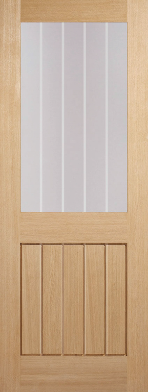 Oak Mexicano Glazed Half Light - Unfinished Oak - 1981 x 686 (27") x 35mm