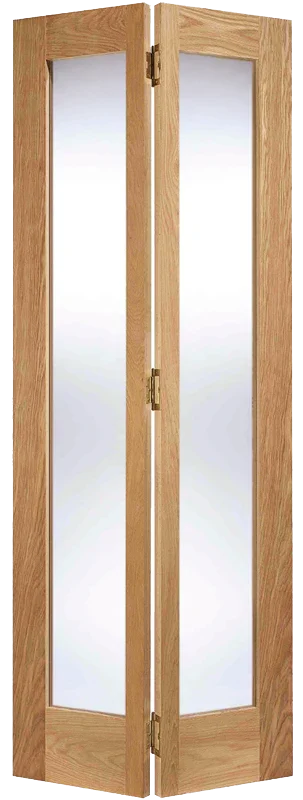 Oak Pattern 10 Glazed 2L Bi Fold - Unfinished Oak - 1981 x 686 (27") x 35mm