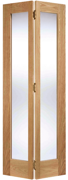 Oak Pattern 10 Glazed 2L Bi Fold - Unfinished Oak - 1981 x 686 (27") x 35mm