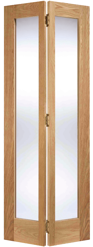 Oak Pattern 10 Glazed 2L Bi Fold - Unfinished Oak - 1981 x 686 (27") x 35mm