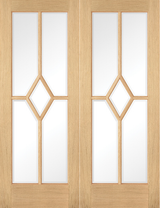 Oak Reims Glazed Pair  - Pre-finished Oak - 1981 x 1067 (42") x 40mm