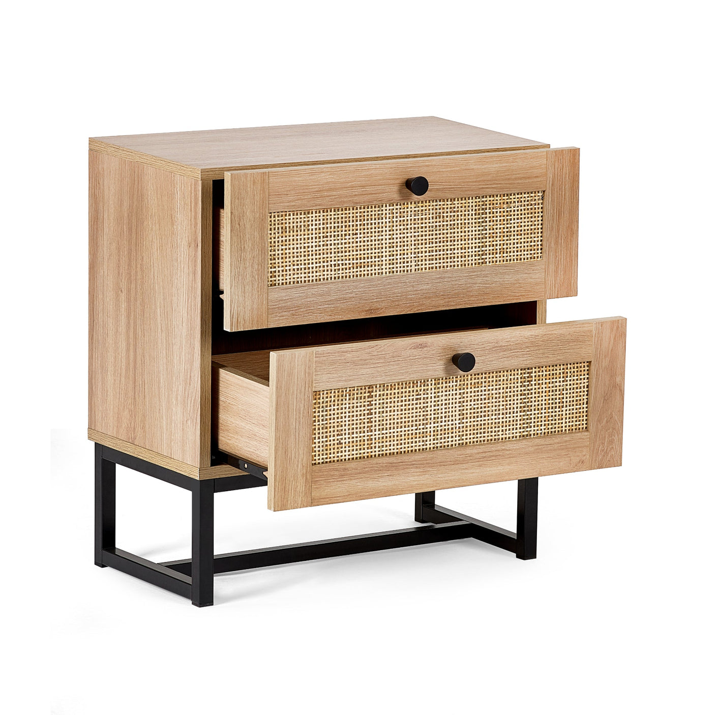 Padstow 2 Drawer Bedside - Light Brown - PAD001