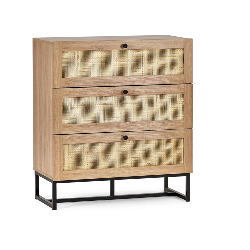 Padstow 3 Drawer Chest - Light Brown - PAD002