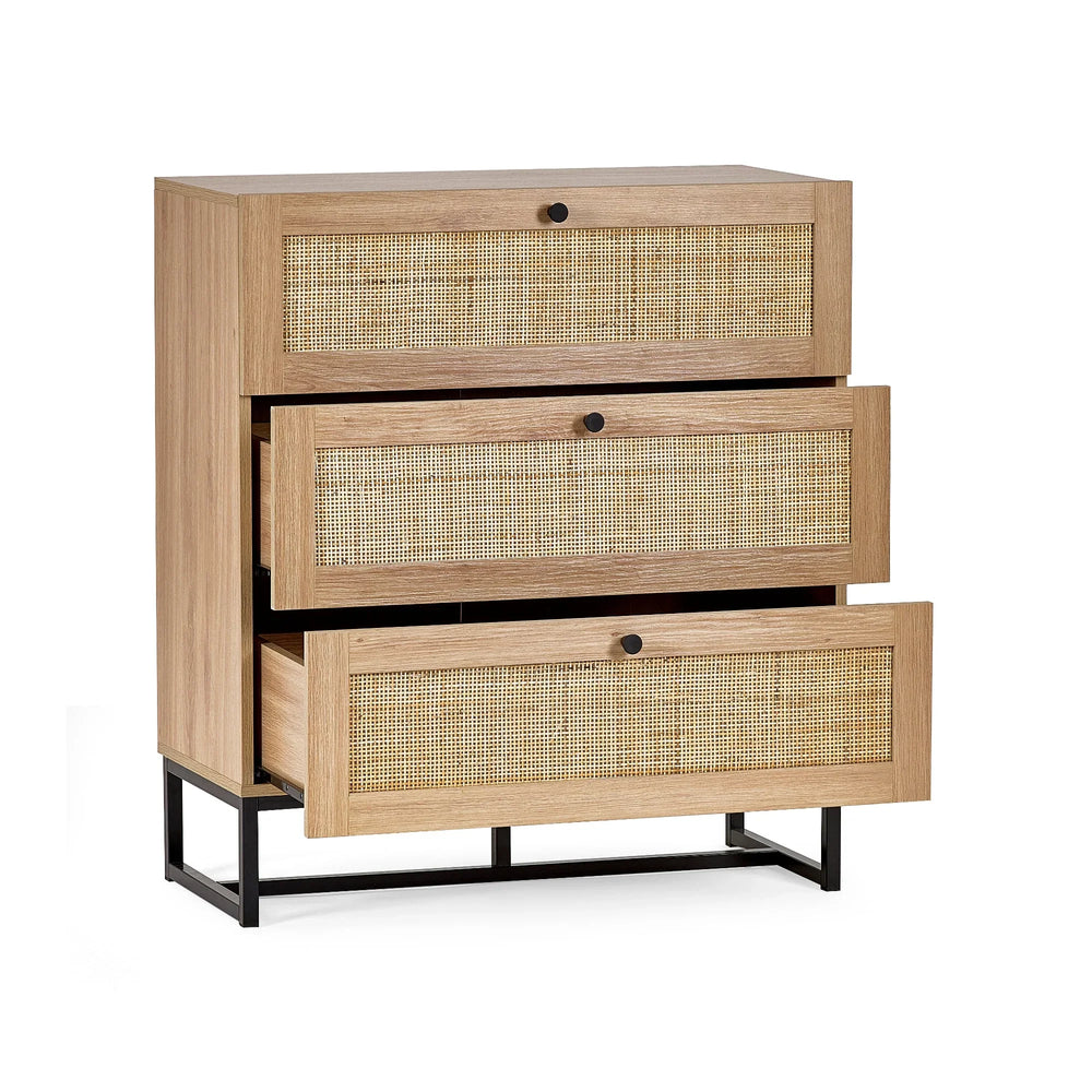 Padstow 3 Drawer Chest - Light Brown - PAD002