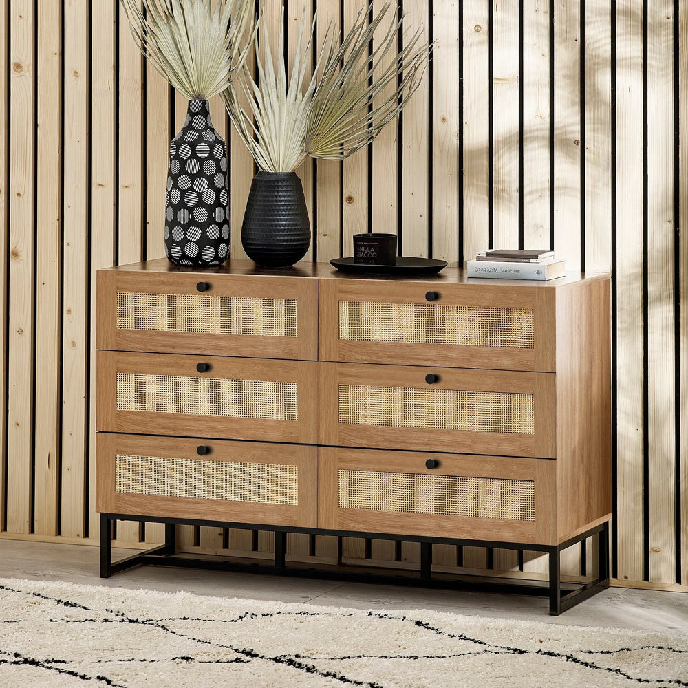 Padstow 6 Drawer Chest - Light Brown - PAD003