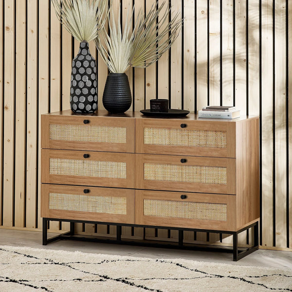 Padstow 6 Drawer Chest - Light Brown - PAD003