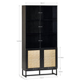 Padstow Tall Bookcase - Black - PAD108
