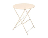 Champagne metal bistro table with round top and foldable legs