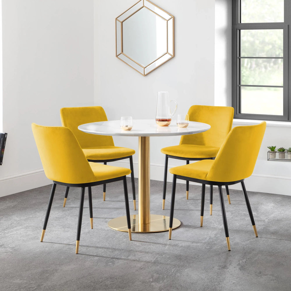 Palermo Round Pedestal Table - Gold - PAL201