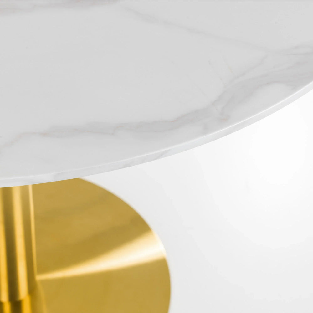 Palermo Round Pedestal Table - Gold - PAL201