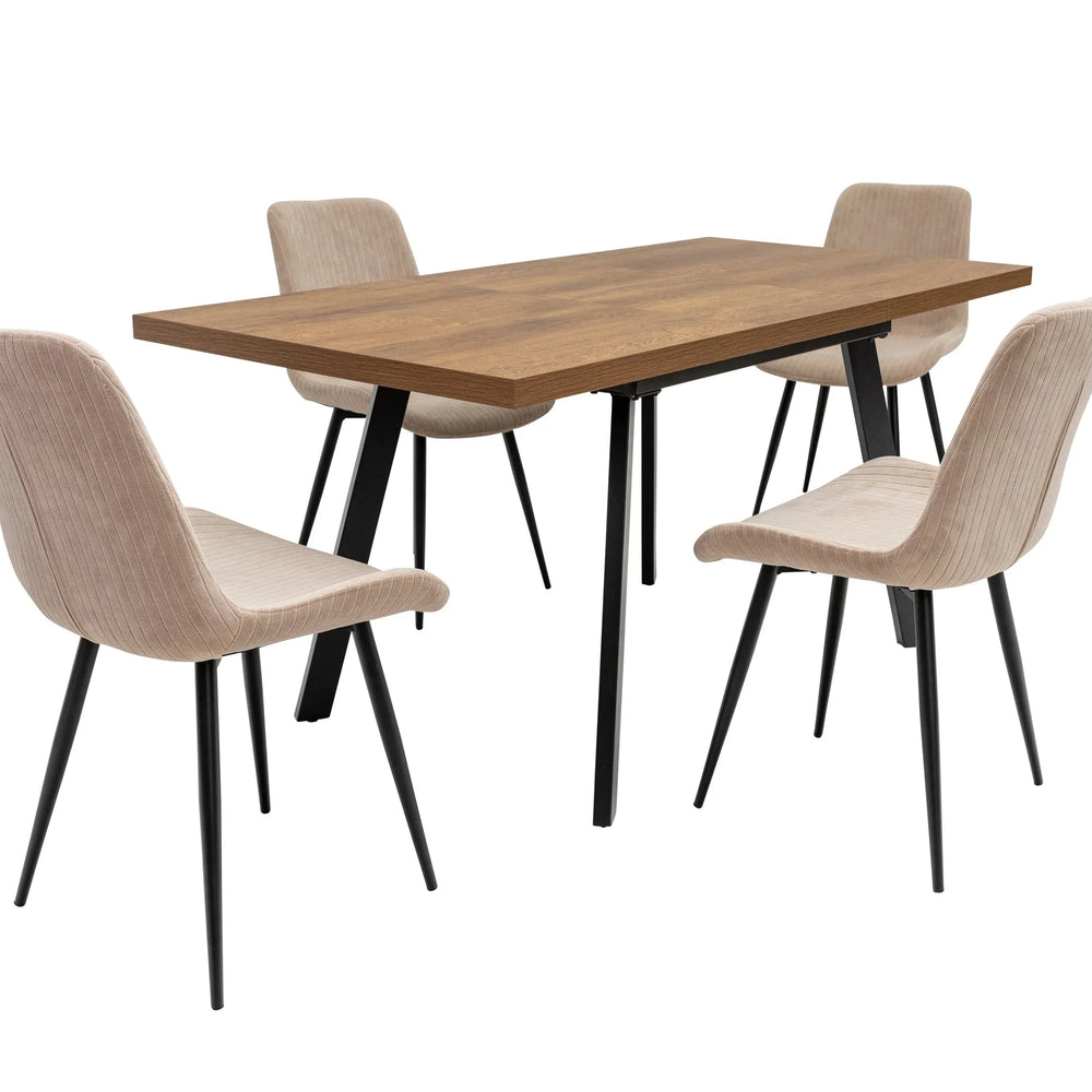 Dark Oak 1.2m Extending Dining Table with 0.4m Leaf Insert