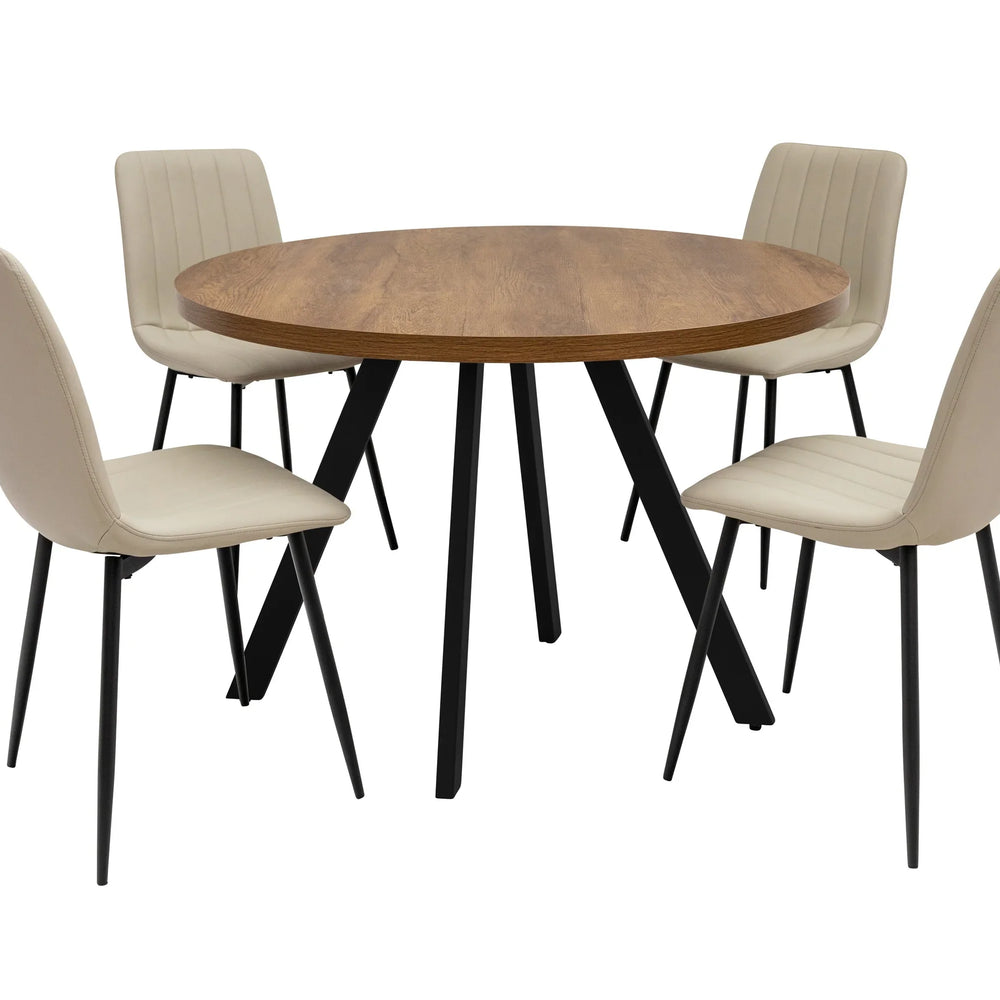 Dark Oak 1.1m Round Dining Table - Stylish and Durable Design
