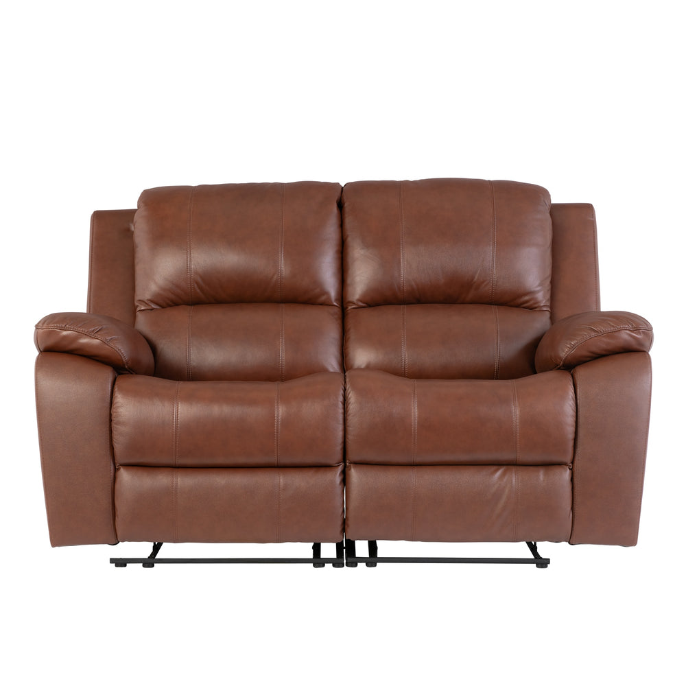 Luxurious Dark Tan Leather Electric Recliner Sofa - 2 Seater