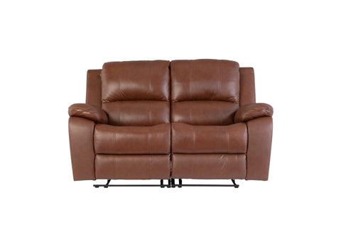 Luxurious Dark Tan Leather Electric Recliner Sofa - 2 Seater