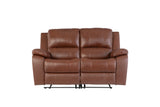 Luxurious Dark Tan Leather Electric Recliner Sofa - 2 Seater