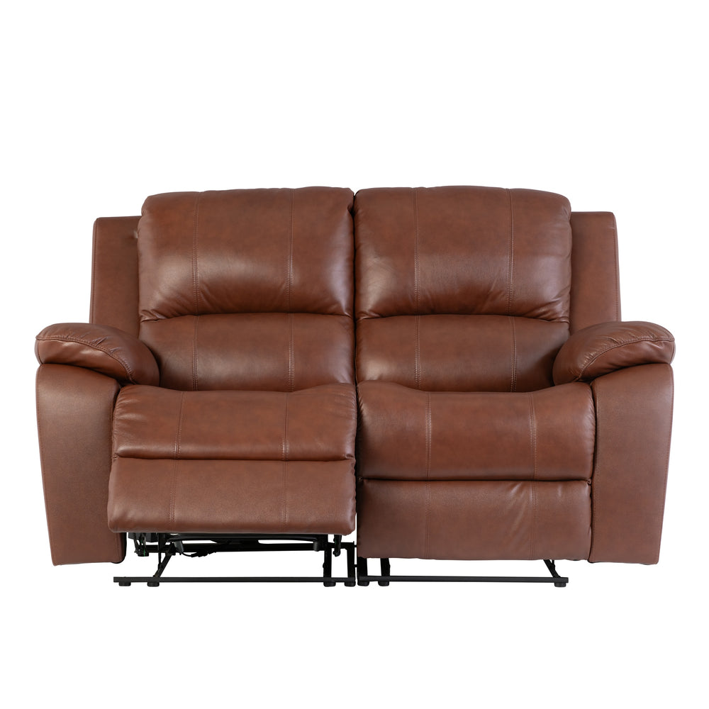 Luxurious Dark Tan Leather Electric Recliner Sofa - 2 Seater