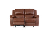 Luxurious Dark Tan Leather Electric Recliner Sofa - 2 Seater