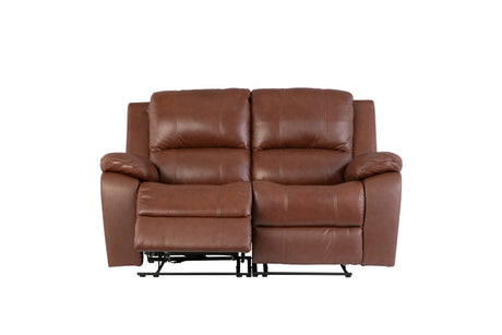 Luxurious Dark Tan Leather Electric Recliner Sofa - 2 Seater