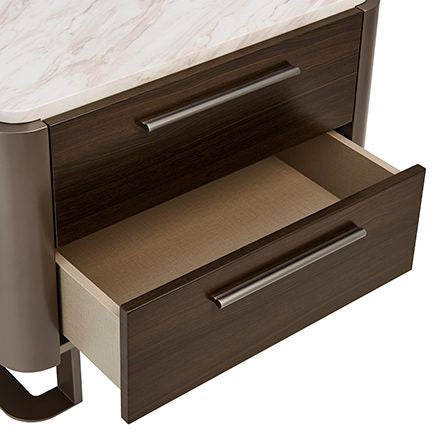 Gianni 2 Drawer End Table - Dark Oak