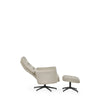 Priya Grey Faux PU Leather Recliner Chair and Stool - Grey - PRI001