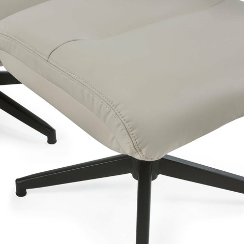 Priya Grey Faux PU Leather Recliner Chair and Stool - Grey - PRI001