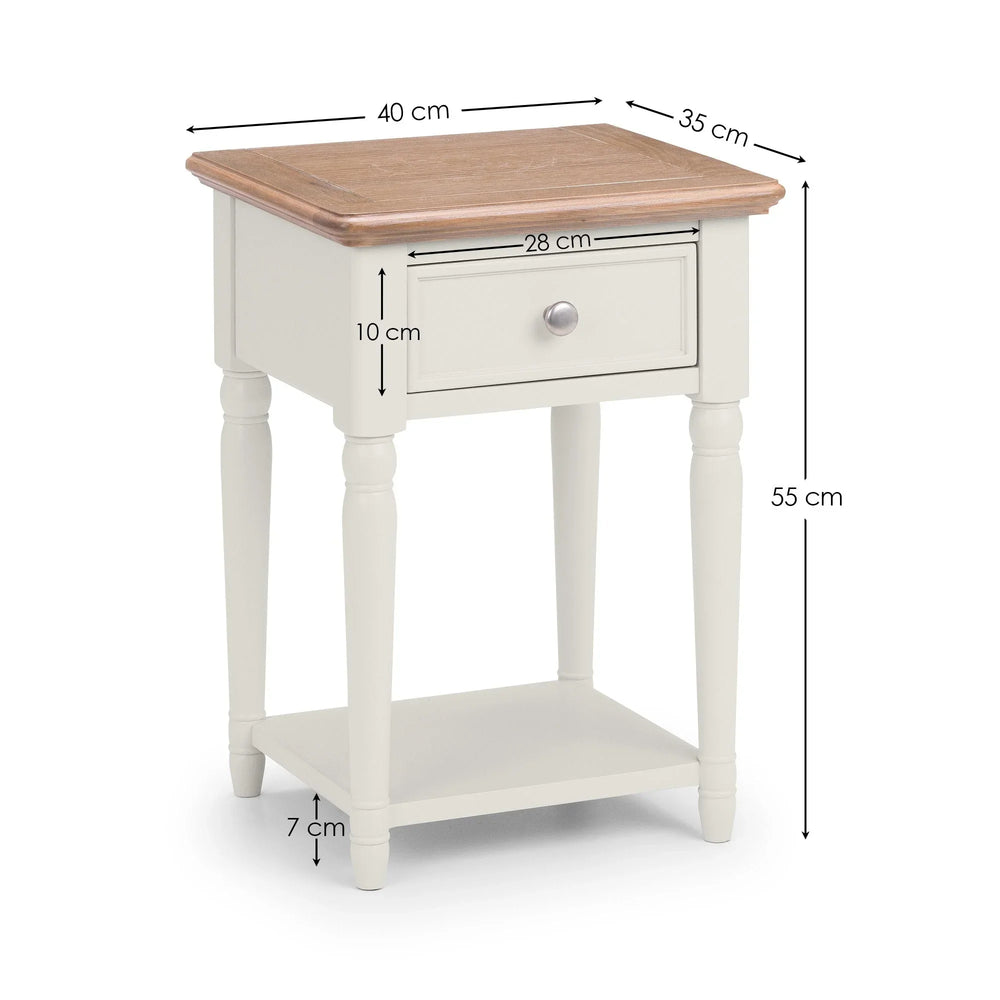 Provence 1 Drawer Lamp Table - Light Brown - PRO104