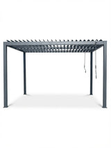 Gray metal pergola on a white background