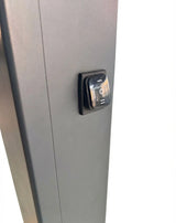 Metallic surface with a rectangular switch or sensor