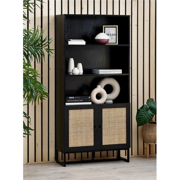 Padstow Tall Bookcase - Black - PAD108