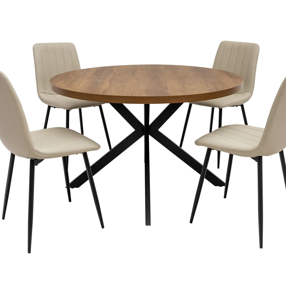 Dark Oak 1.2m Round Dining Table - Elegant Modern Design