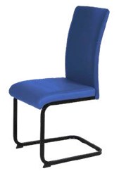 Liana Blue PU Chair - black legs