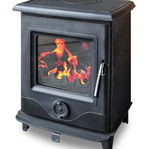 Precision 1 multi-fuel stove with cast iron door and steel body | Home Centre Direct UK